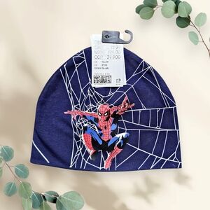 NWT H&M Spider-Man Kids Double Layer Hat in‎ soft cotton - Blue and Red Size 2T